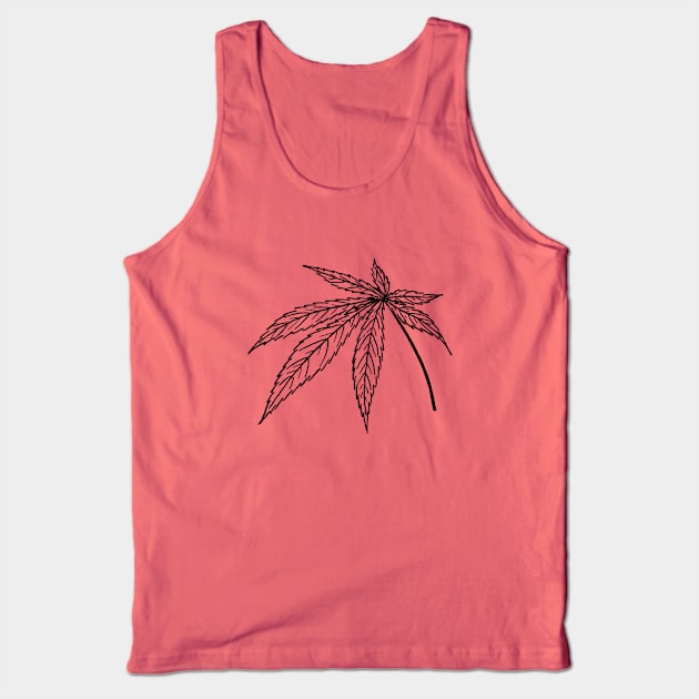 Weed Leaf Tank Top by linesdesigns